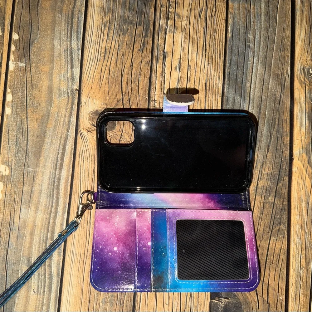 Elegant Blue and Purple Mandala Phone Wallet Case‎